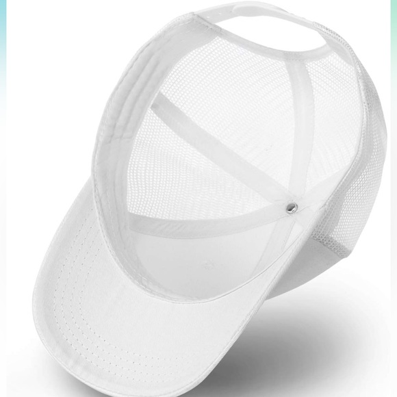 4/$20 Women’s White Low Profile Baseball Style Mesh Back Hat Adj Snapback OS - Picture 6 of 6